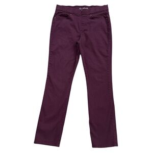 Gloria Vanderbilt Women’s Burgundy Avery‎ Stretch Pull On Straight Leg Pants 10